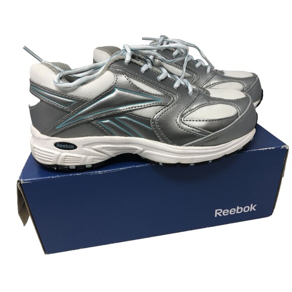 Reebok Women’s 6 M Composite Toe Performance Cross Trainer RB447 Grey White - Picture 1 of 12